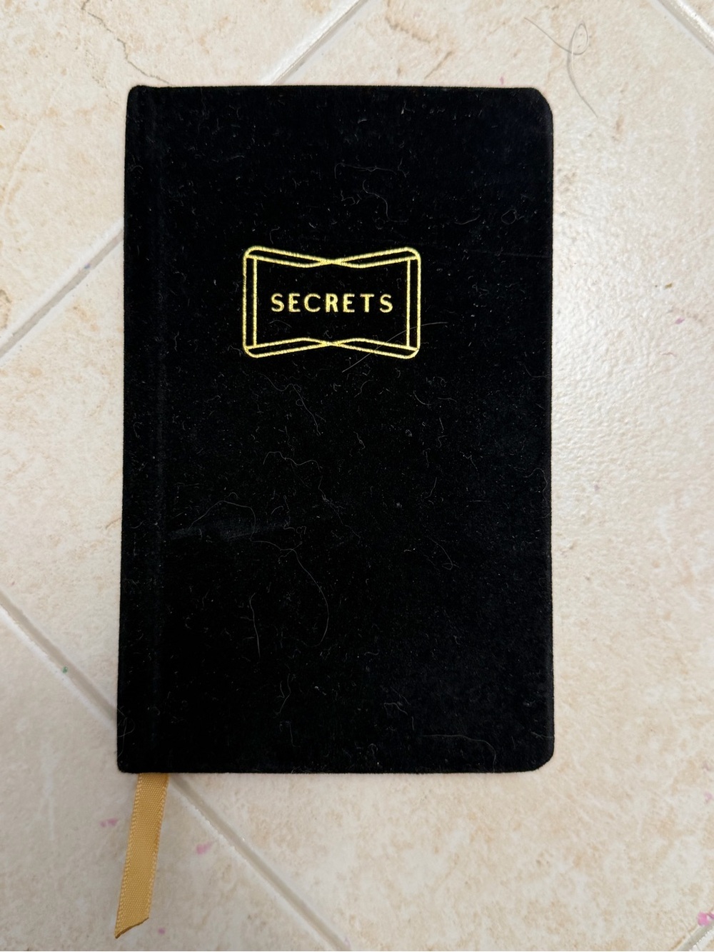Black Velvet 'Secrets' Journal with Gold Accent